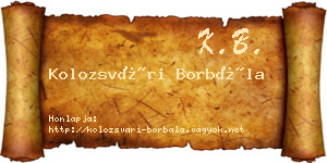 Kolozsvári Borbála névjegykártya