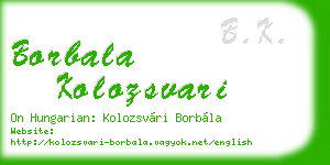 borbala kolozsvari business card
