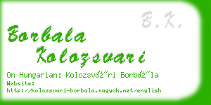 borbala kolozsvari business card